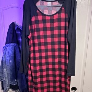 Lissome Lounge Plaid Long Sleeve Nightgown